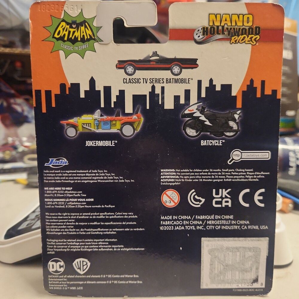 NEW Jada 31988 Batman 1966 TV Series 3-PK Nano Hollywood Rides Micro Machines - Picture 3 of 3